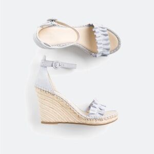 Marc Fisher Kimmy Suede Ruffle Espadrille Wedges